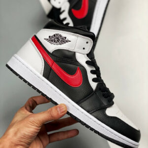 Air Jordan 1 Mid Chicago Black Chile Red-White For Sale