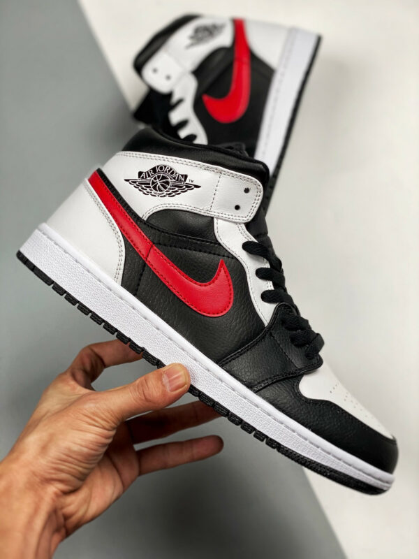 Air Jordan 1 Mid Chicago Black Chile Red-White For Sale