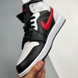 Air Jordan 1 Mid Chicago Black Chile Red-White For Sale