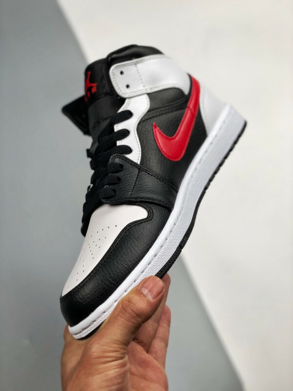 Air Jordan 1 Mid Chicago Black Chile Red-White For Sale