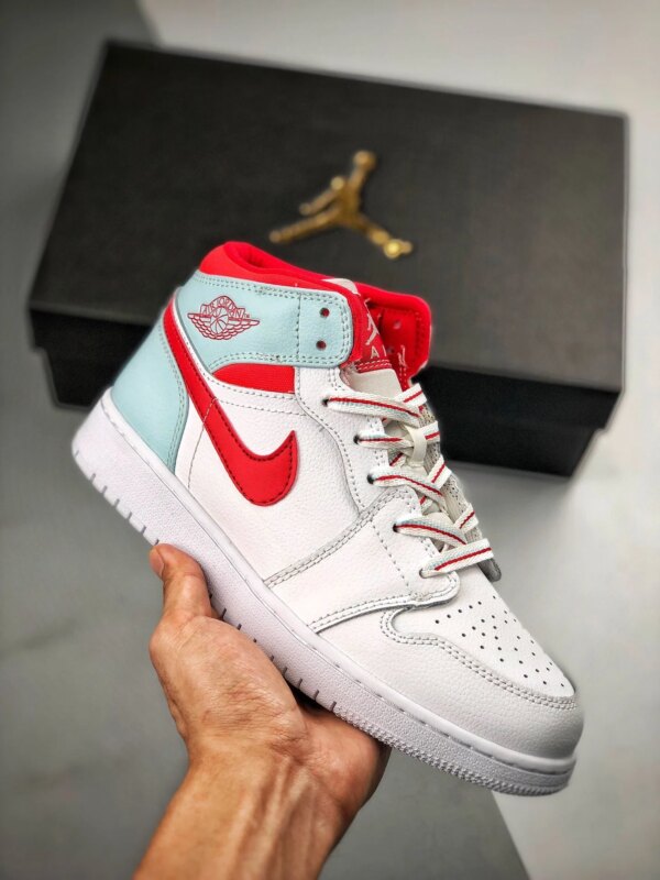 Air Jordan 1 Mid GS White Topaz Mist 555112-104 For Sale