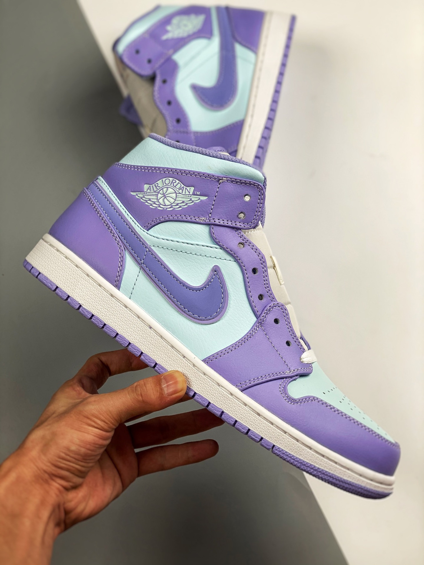 Air Jordan 1 Mid Purple Aqua Blue 554724-500 For Sale