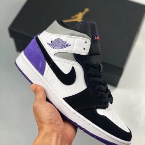 Air Jordan 1 Mid Purple Black For Sale