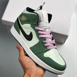 Air Jordan 1 Mid SE Dutch Green Black-Barely Green For Sale