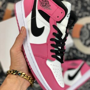 Air Jordan 1 Mid Sail Berry Pink-Black For Sale