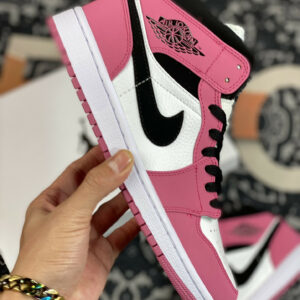 Air Jordan 1 Mid Sail Berry Pink-Black For Sale