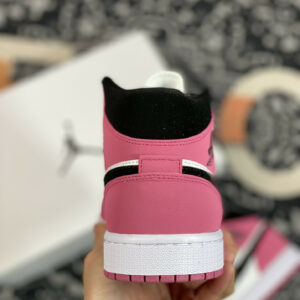 Air Jordan 1 Mid Sail Berry Pink-Black For Sale