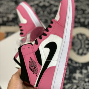 Air Jordan 1 Mid Sail Berry Pink-Black For Sale