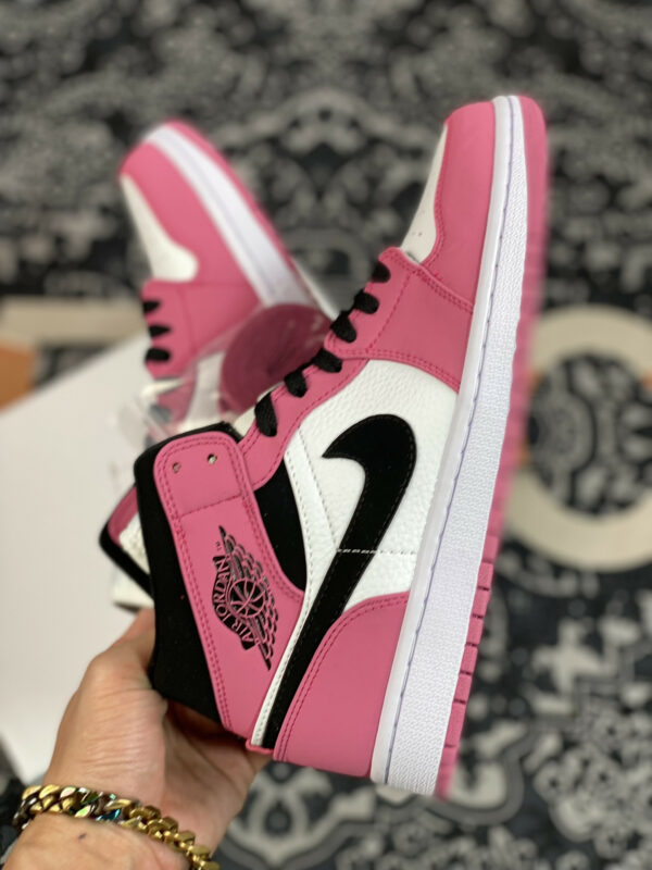 Air Jordan 1 Mid Sail Berry Pink-Black For Sale