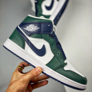 Air Jordan 1 Mid Seattle Seahawks Green Midnight Navy-White DZ5326-300 For Sale