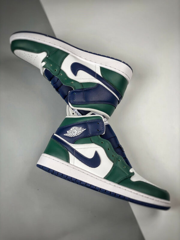 Air Jordan 1 Mid Seattle Seahawks Green Midnight Navy-White DZ5326-300 For Sale