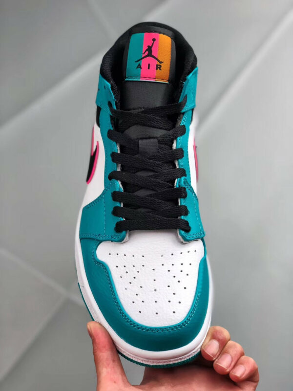 Air Jordan 1 Mid South Beach Turbo Green Black-Hyper Pink-Orange Peel On Sale