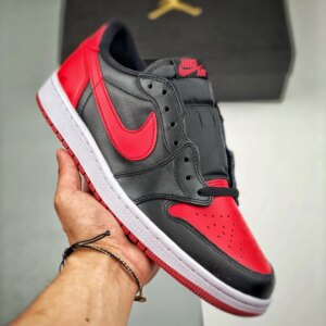 Air Jordan 1 Retro Low Bred Black Varsity Red 705329-001 For Sale