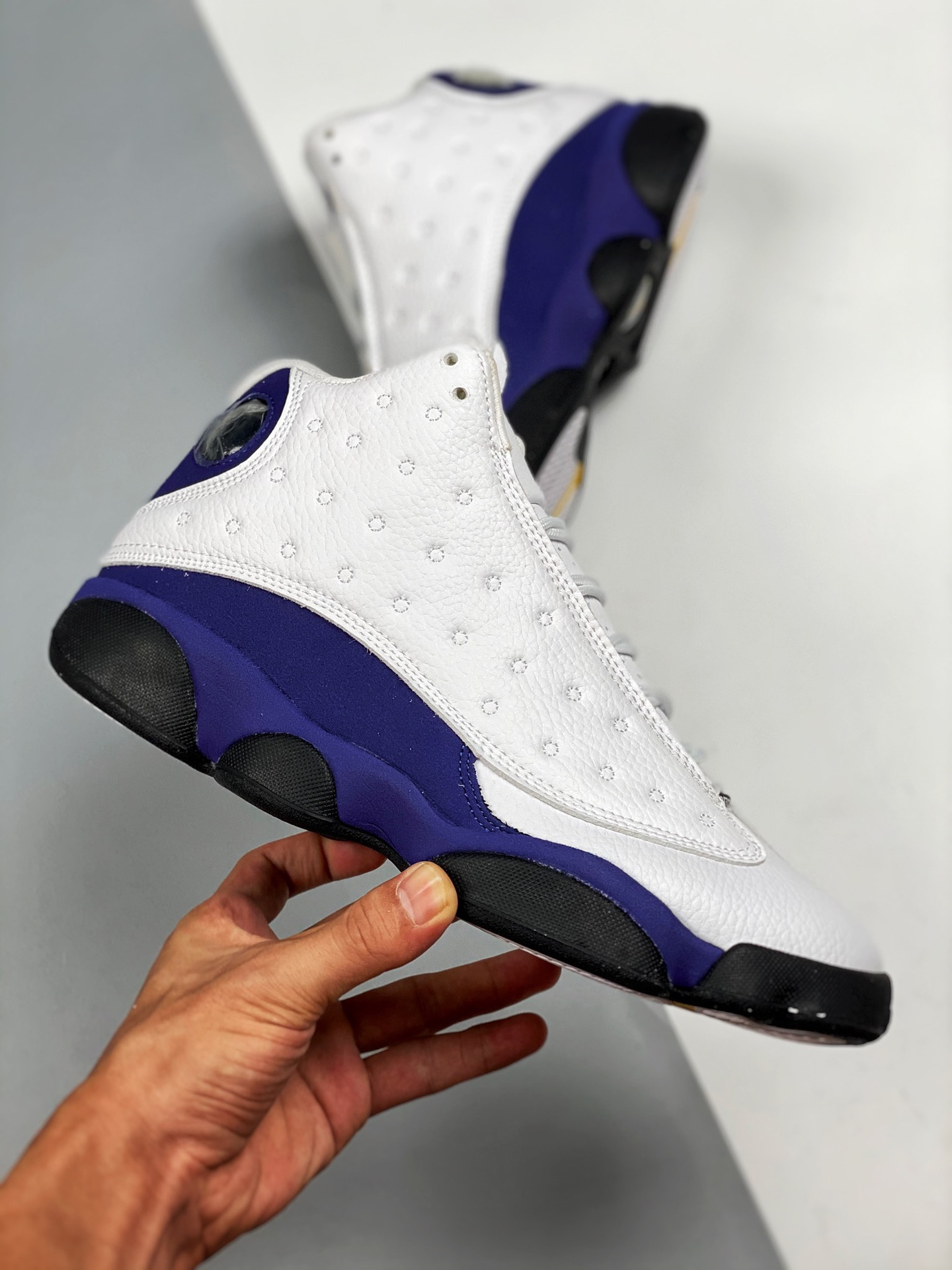 Air Jordan 13 Lakers White Black-Court Purple-University Gold On Sale