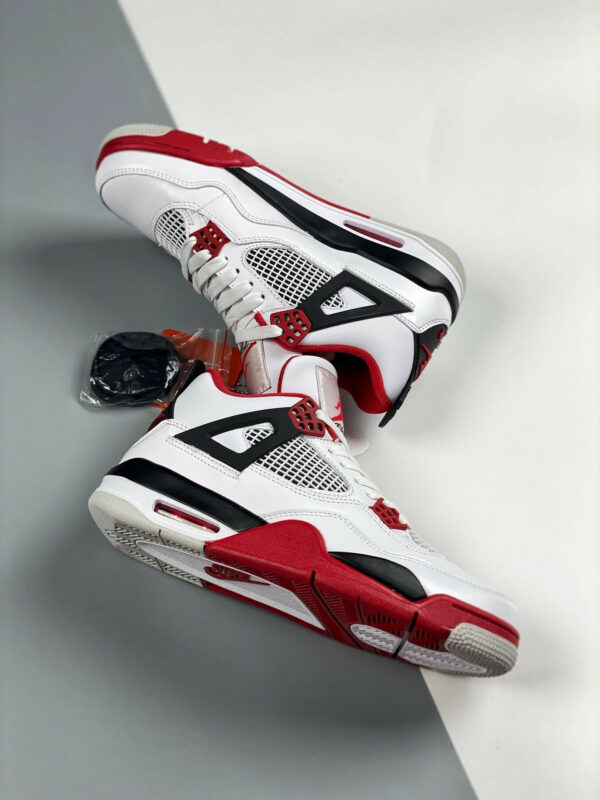 Air Jordan 4 Fire Red White Fire Red-Black-Tech Grey For Sale