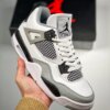 Air Jordan 4 Military Black White Black-Neutral Grey For Sale