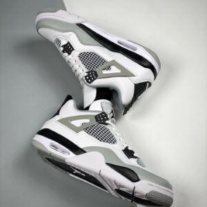 Air Jordan 4 Military Black White Black-Neutral Grey For Sale