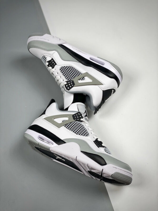 Air Jordan 4 Military Black White Black-Neutral Grey For Sale