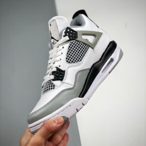 Air Jordan 4 Military Black White Black-Neutral Grey For Sale