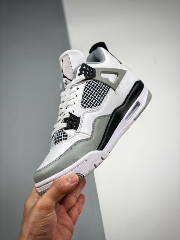 Air Jordan 4 Military Black White Black-Neutral Grey For Sale