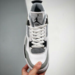 Air Jordan 4 Military Black White Black-Neutral Grey For Sale