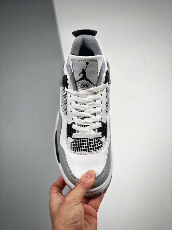 Air Jordan 4 Military Black White Black-Neutral Grey For Sale