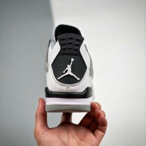 Air Jordan 4 Military Black White Black-Neutral Grey For Sale