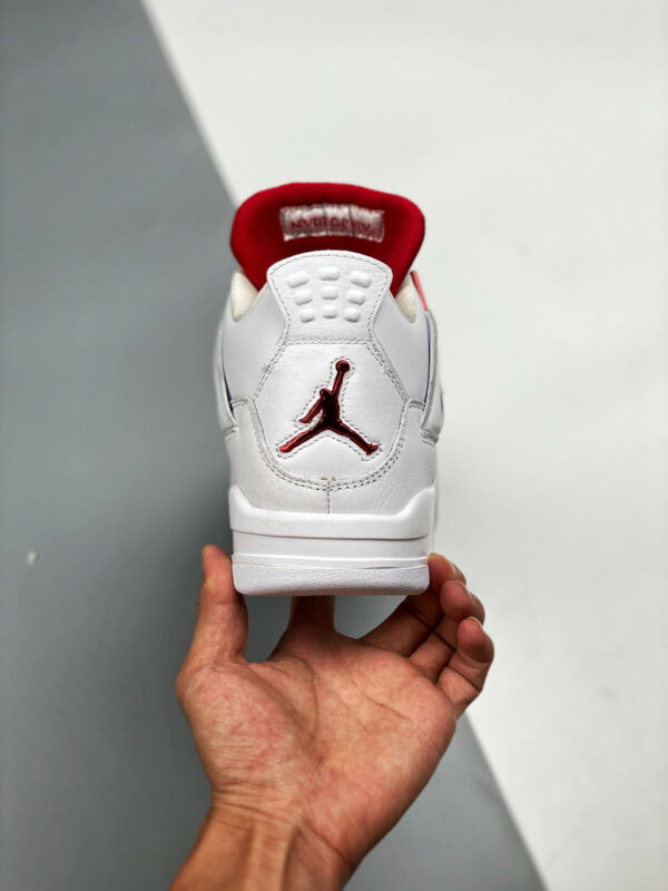 Air Jordan 4 White Metallic Silver-University Red For Sale