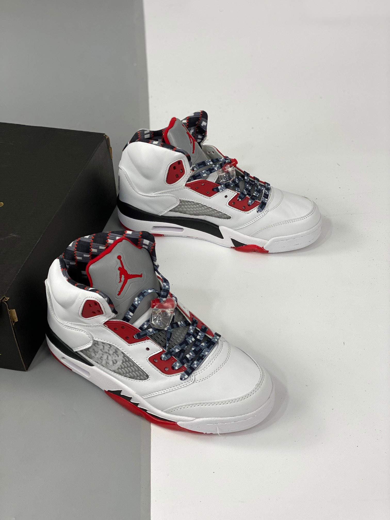 Air Jordan 5 Quai 54 White University Red-Black For Sale