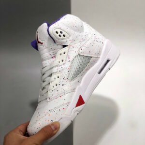 Air Jordan 5 GS Easter White Laser Crimson-Voltage Purple For Sale