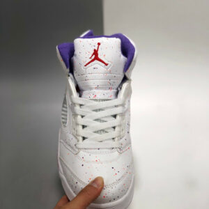 Air Jordan 5 GS Easter White Laser Crimson-Voltage Purple For Sale