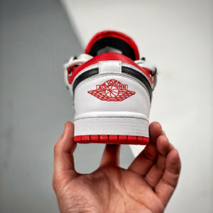 Custom Air Jordan 1 Low White University Red Black For Sale