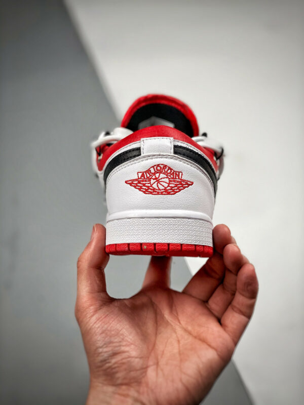 Custom Air Jordan 1 Low White University Red Black For Sale