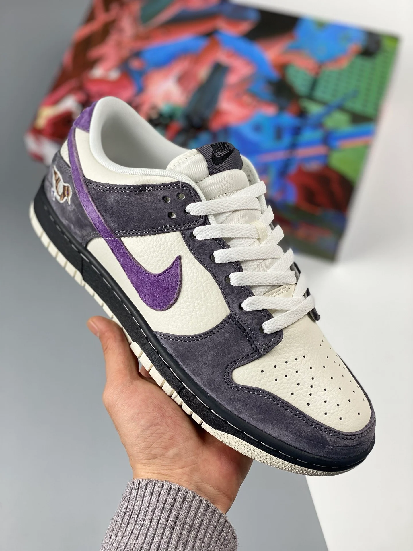 Custom Nike Dunk Low White Purple Black For Sale