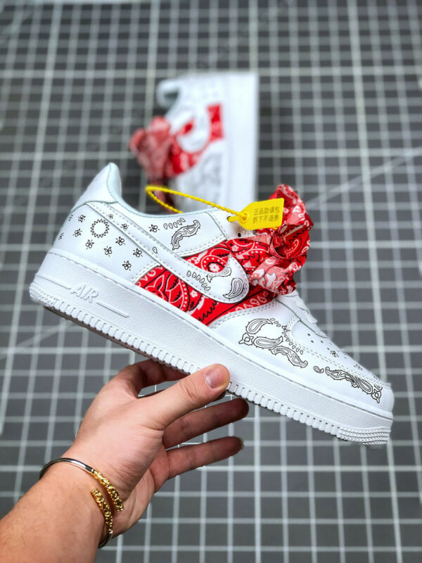 Custom x Nike Air Force 1 Low White Red Black For Sale