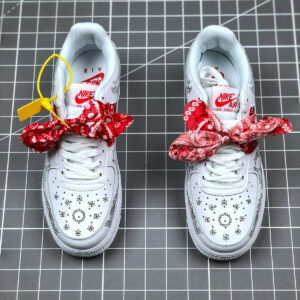 Custom x Nike Air Force 1 Low White Red Black For Sale