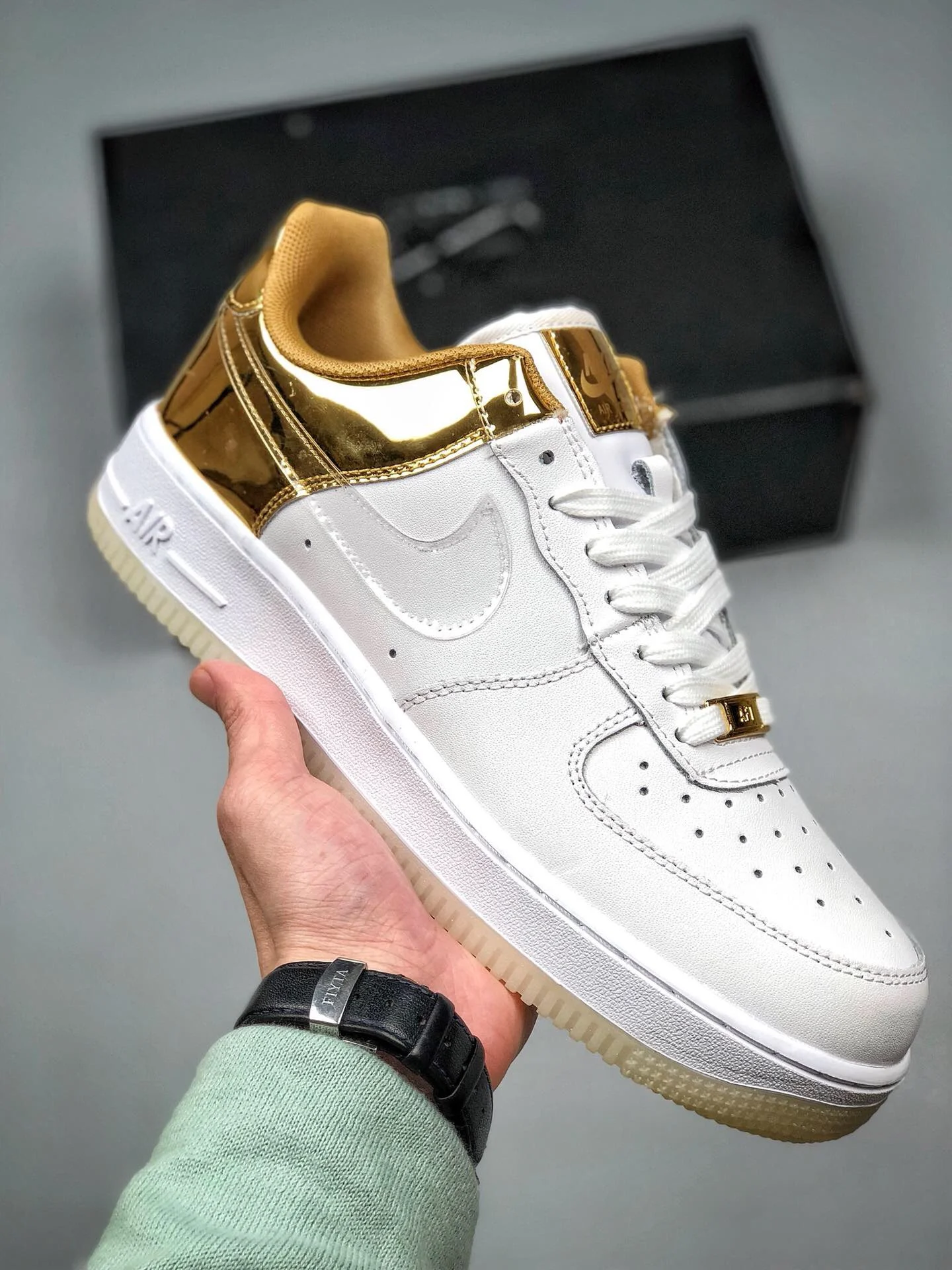 Nike Air Force 1 07 PRM White Metal Gold For Sale