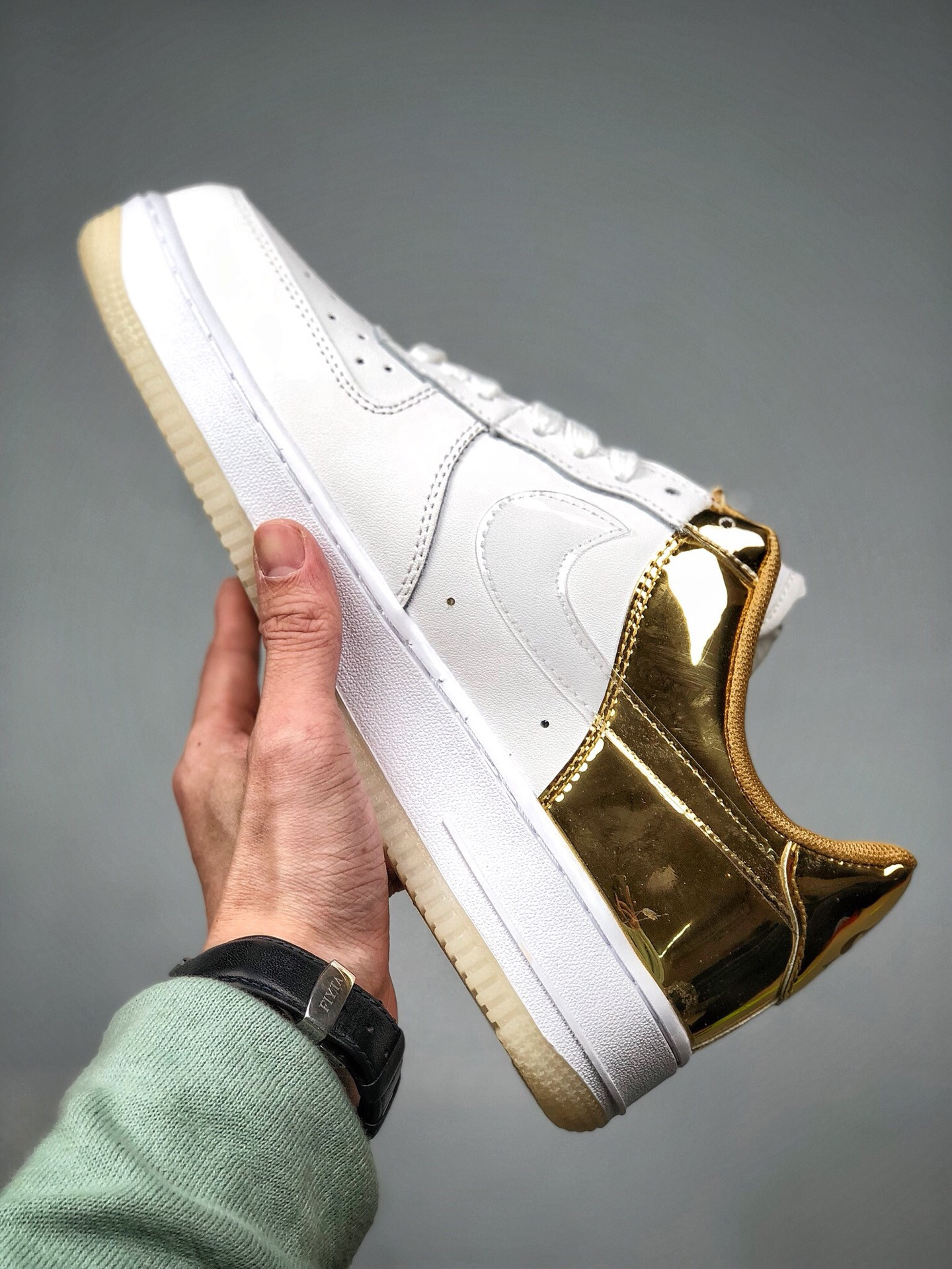 Nike Air Force 1 07 PRM White Metal Gold For Sale