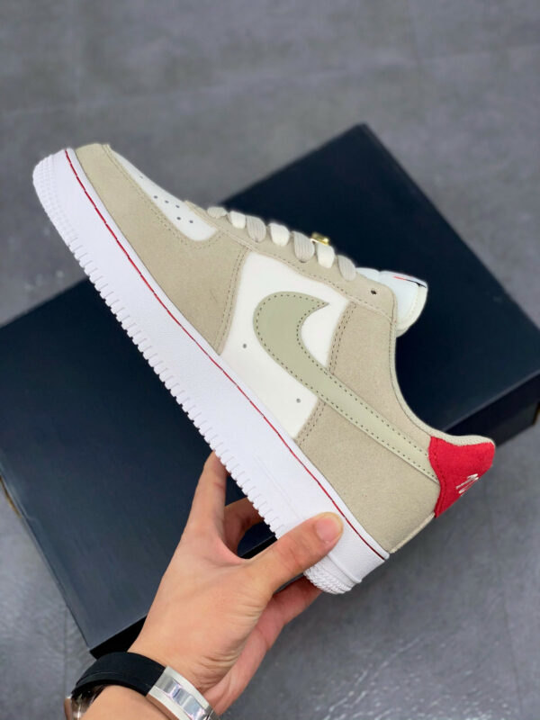 Nike Air Force 1 Low First Use Light Stone Black-Sail-University Red For Sale