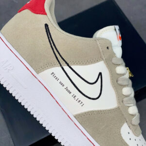 Nike Air Force 1 Low First Use Light Stone Black-Sail-University Red For Sale