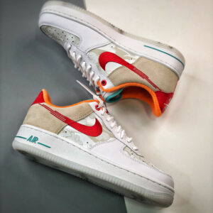 Nike Air Force 1 Low Just Do It White Red Teal FD4205-161 For Sale