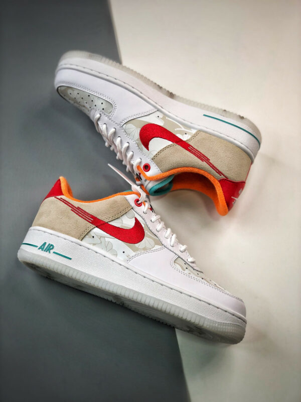 Nike Air Force 1 Low Just Do It White Red Teal FD4205-161 For Sale