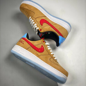 Nike Air Force 1 Low Satellite Tan Red-Blue DQ7628-200 For Sale