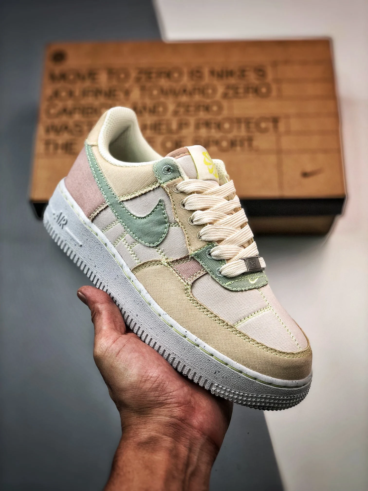 Nike Air Force 1 Low Multicolor Tan Green-Pink DR5648-030 For Sale