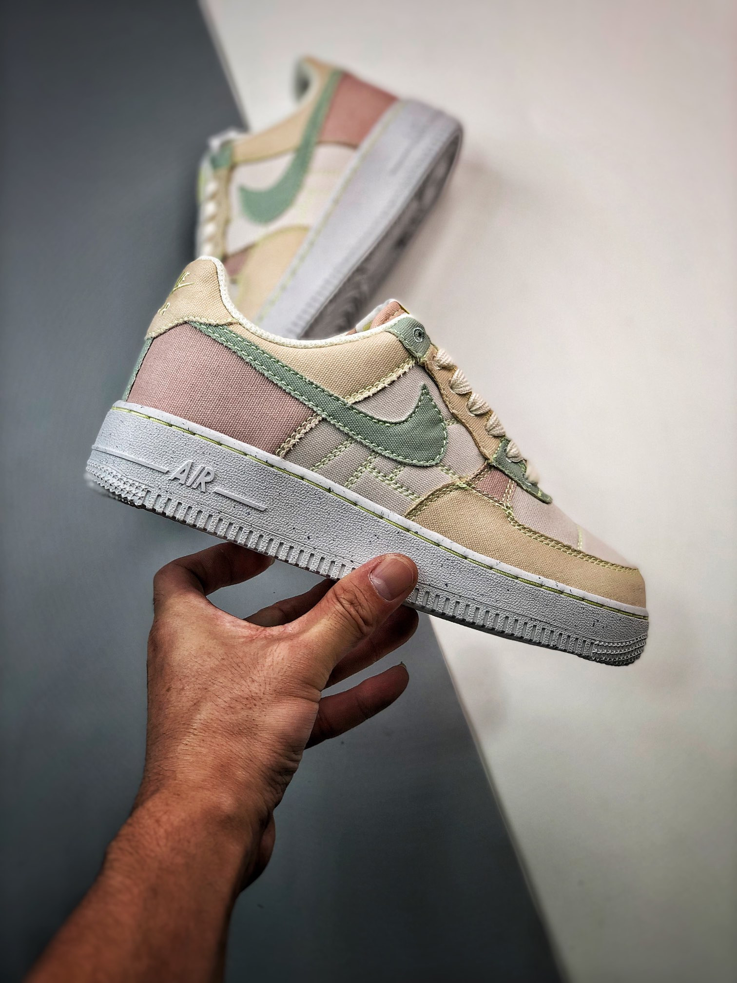 Nike Air Force 1 Low Multicolor Tan Green-Pink DR5648-030 For Sale