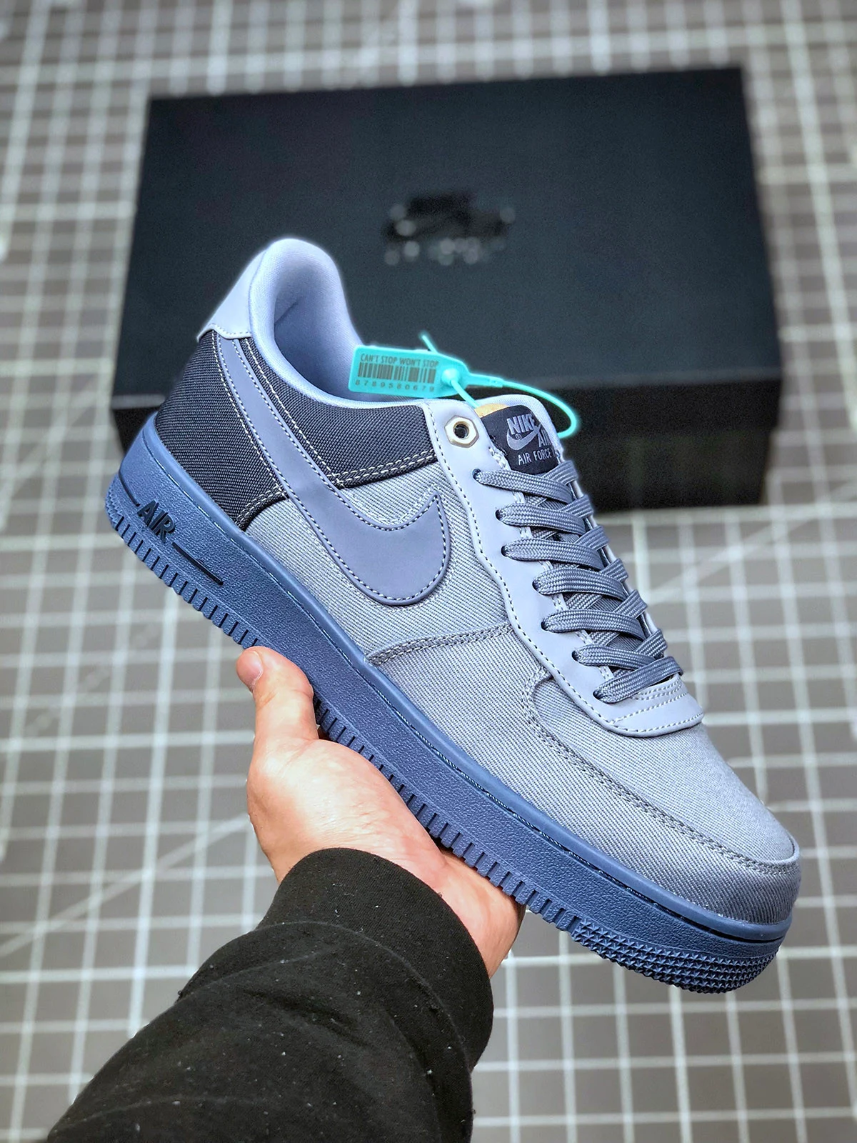 Nike Air Force 1 Premium Ashen Slate Diffused Blue-Obsidian CI1116-400 For Sale