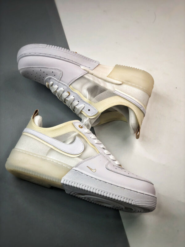 Nike Air Force 1 React White Coconut Milk-LT Iron Ore DH7615-100 For Sale