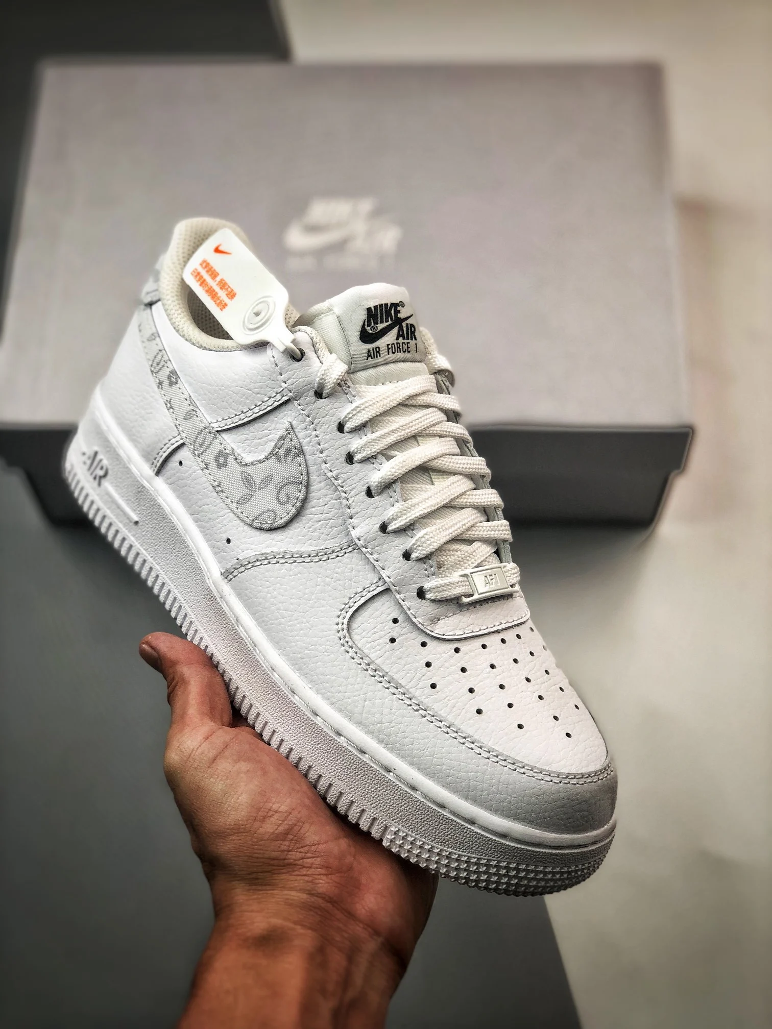 Nike Air Force 1 White Paisley WhiteGrey Fog DJ9942-100 For Sale