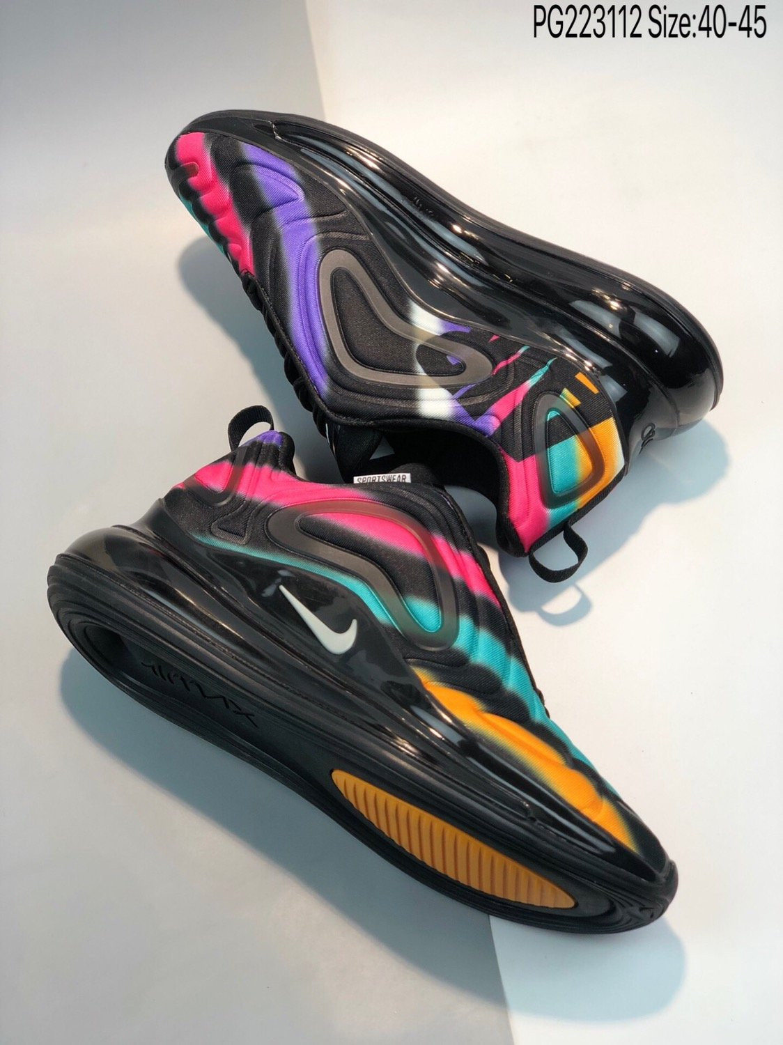 Nike Air Max 720 Black Metallic Silver-University Gold For Sale