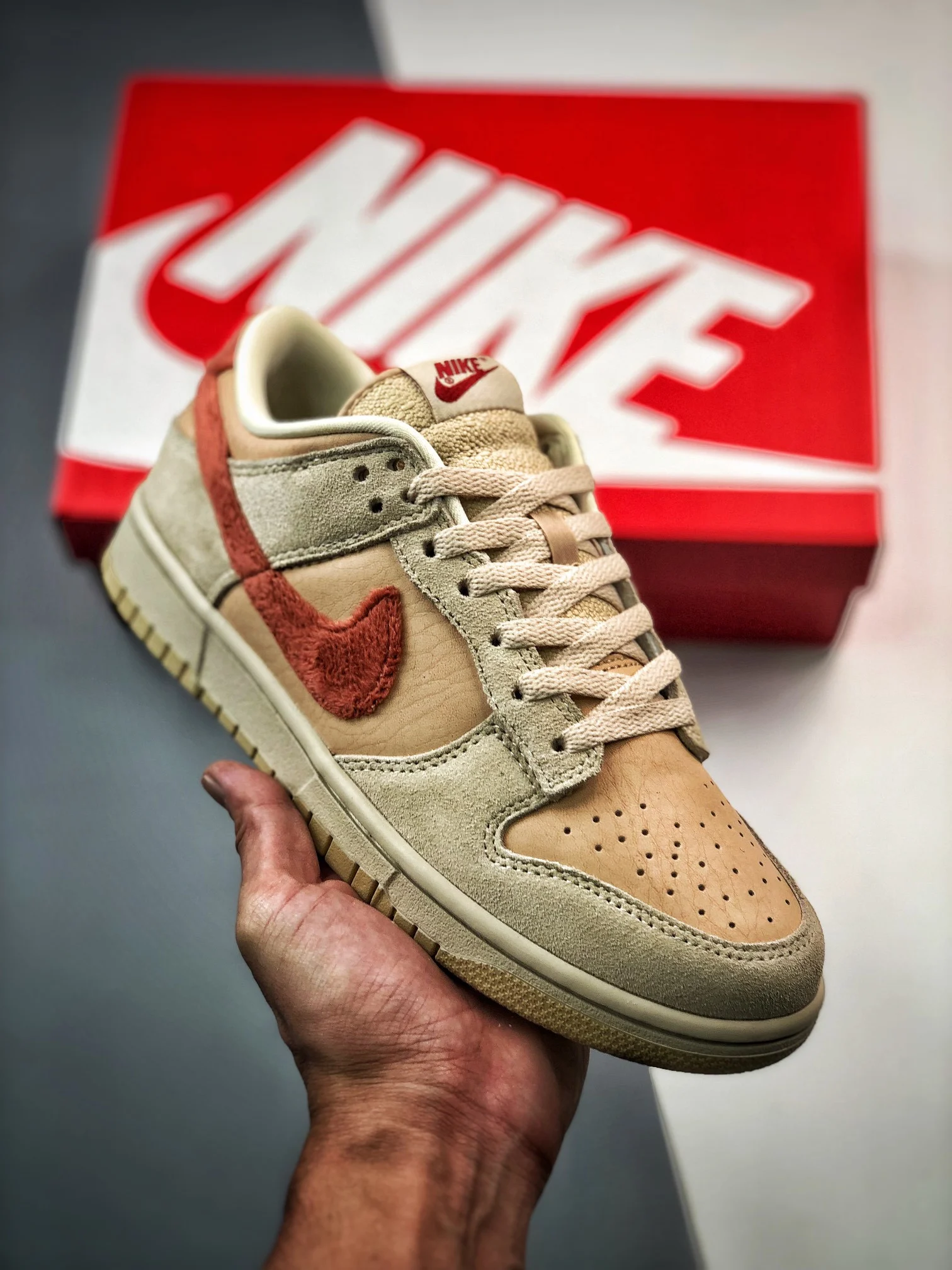 Nike Dunk Low Terry Swoosh Shimmer Mars Stone-Sanddrift DZ4706-200 For Sale